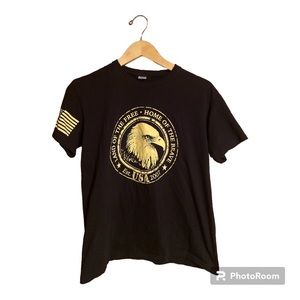 Patriotic Bald Eagle American Flag Fourth of July T- Shirt Women’s Large